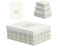 CIAL LAMA Caja de Carton Vichy Juego 3 Unidades 34 cm