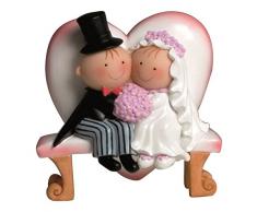 Mopec Figura de Pastel Pareja de Novios Pit & Pita en un Banco, Blanco