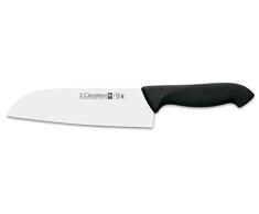 3 Claveles Cuchillo santoku Proflex de 18 cm, Acero Inoxidable, Negro