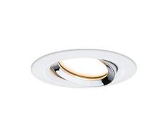 Paulmann Coin schwenkbar dimmbar 93685 Luminaria LED Nova Plus, redonda, orientable, 1x6,8 W IP65 reg, foco empotrable, blanco mate, cromo, Spot, aluminio, 2700 K, 6.8 W, 1er-Set