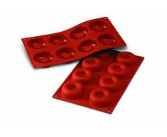 Silikomart SF011/C, Molde de Silicona para Tartas, 8 Cavidades, Terracota