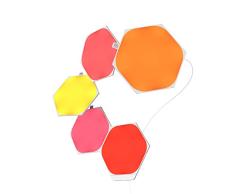 Nanoleaf Shapes Hexagon Starter Kit, 5 Hexágonos Luminosos LED RGBW - Apliques de Pared Interior Modulares, Luces Led Inteligentes 16M Colores WiFi, Compatible con Alexa, para Decoración y Gaming