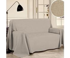 PENSIERI DELICATI Funda de SofÃ¡ 220 x 290 cm Made in Italy, Toalla 100% AlgodÃ³n Puro Reciclado TeÃ±ido de Hilo, Color Unico Beige, Ideal como Tela DecoraciÃ³n, Cubre SofÃ¡, Manta PÃ­cnic