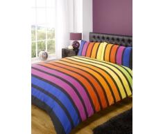 Rapport Soho Multi Rayas Funda De EdredÃ³n Colcha Juego de Cama, Color Azul, Morado, Naranja, Amarillo, Verde, tamaÃ±o DobleÂ âÂ Dormitorio Ropa de Cama