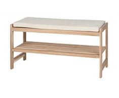 Wenko Banco con Almohadilla Acina, FSC, Madera, Marrón, 90 x 45 x 34 cm