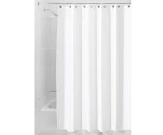 InterDesign Poly SC/Liner Cortina de baÃ±o de tela, Cortina impermeable con dobladillo reforzado, Cortina de ducha lavable en la lavadora, 183,0 cm x 183,0 cm, PoliÃ©ster blanco