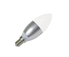 AS DE LED Bombilla E14 Vela E27, 6 W, Blanco