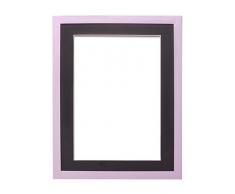 Frame Company Marco de Fotos con Montura de arcoíris, con una lámina de plexiglás irrompible de estireno de Alta claridad, Marco Lila con Montura Negra, A4 para Fotos de 22,86 x 15,24 cm