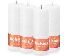 BOLSIUS - Vela de pilar rústica - Blanco - 19 cm - Pack de 4