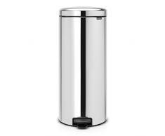 Brabantia Cubo de Basura con Pedal, Inoxidable, Acero Brillante, 30 l