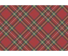 VILBER Mantel Individual Wales Rojo, Pack 4 Unidades (30,5x45,6x0,2 cm), PVC Poliester, Antideslizante, Lavable, Resistente al Calor, con Posibilidad de Pack de 6, Camino de Mesa y Alfombra
