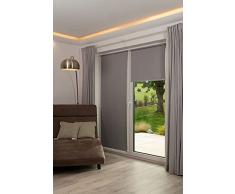 K-Home Persiana Enrollable Opaca, Color Gris, 90 x 200 cm (Ancho x Largo)
