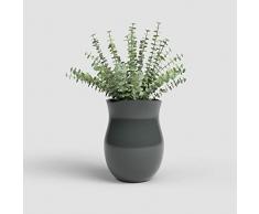 Artevasi Penelope High, JarrÃ³n para decoraciÃ³n, Maceta de cerÃ¡mica, decoraciÃ³n Hecha a Mano, Maceta Decorativa, Color Antracita, 27 cm