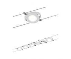 Paulmann 941.06 Kit Completo de Sistema de Cables con 6 focos RoundMac LED Integrado Integriert, 24 W, Blanco, 1000 x 0,5 x 16,5 cm