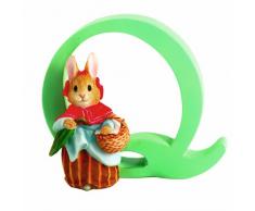 Beatrix Potter Alphabet Letter - Figura Decorativa de la Letra Q, diseño de Sra. Rabbit