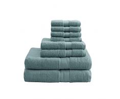 MADISON PARK SIGNATURE Lujoso Juego de Toallas 100% algodÃ³n de 800 g/mÂ² Altamente Absorbente, Secado rÃ¡pido, Calidad de Hotel y SPA para baÃ±o, Verde Polvo, Multi-Sizes