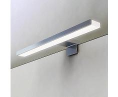 Kibath 30cm Aplique LED GUE para Espejo y Muebles de baÃ±o, 970 lumens, 51 Leds, 10.2 W, 220 V, Cromo Brillo, 30 cm