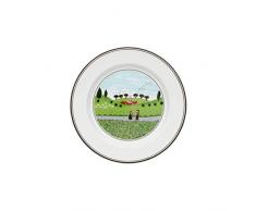Villeroy & Boch Design Naif Plato para Pan Cazador de Diseño Clásico con Alegre decoración, Porcelana, Verde, 17 cm