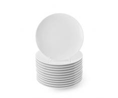 Holst Porzellan MA 120 Pack 12 platos de desayuno de 20 cm, color blanco, 20 x 20 x 10 cm