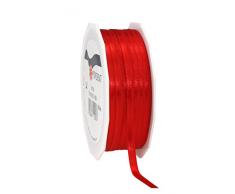 C.E, pattberg präsent 6 mm 50 m de cinta de raso de doble cara, rojo