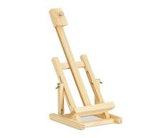 Relaxdays, 37 cm, MarrÃ³n Caballete Pintura para Mesa, Ajustable en Ãngulo y Altura, Madera