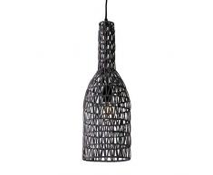 Lussiol 250272 - Lámpara de techo (mimbre, 60 W, diámetro 15 x altura 60 cm), color negro