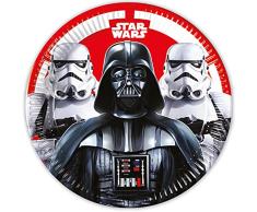 Procos 93440 - Platos de fiesta de Star Wars Final Battle, tamaÃ±o 23 cm, 8 unidades, desechables de papel, para cumpleaÃ±os infantil, vajilla de fiesta, FSCÂ® Mix