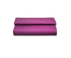 Sancarlos - Sábana encimera , 100% Algodón percal, Color morado, Cama de 135 cm