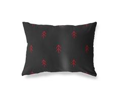 BonaMaison Fundas para CojÃnes, Negro Rojo Funda de Almohada para Sofá Coche Silla Oficina Cama Decorativa Moderna Decoración del Hogar, 45x60 Cm - Diseñado y Fabricado en TurquÃa