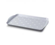 Zeal G203S Bandeja de melamina con diseÃ±o de Lunares (38 x 24 cm), Color, Gris francÃ©s