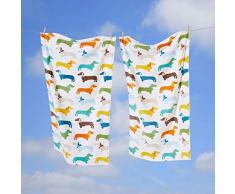 Rapport - Toalla para Perro Salchicha (100% algodÃ³n, 70 x 120 cm), diseÃ±o de Perro Salchicha