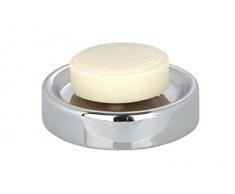 Wenko Polaris Jabonera, CerÃ¡mica, Plateado, 11x11x3 cm