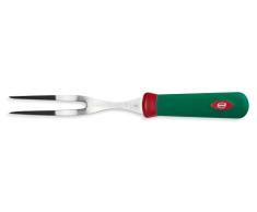 Sanelli Premana Professional Tenedor Curvo de Acero, Acero Inoxidable, Rojo/Verde, 32,0 X 3,0 X 3,5 cm