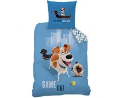 CTI 043991 Pets MAX Funda Nórdica de 140 x 200 cm y Funda de Almohada de 63 x 63 cm algodón Azul