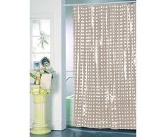 MSV 141044 - Cortina de Ducha (poliÃ©ster y Polipropileno, 180 x 200 x 0,1 cm, 12 Anillas), Color Pardo