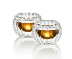 Croci 60 ml 2 Tazas Doble Capa de Vidrio Calabaza PC, None, 10