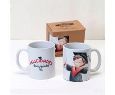 Mopec Taza GraduaciÃ³n Chico, CerÃ¡mica, Blanco, 0.02x8x9.5 cm