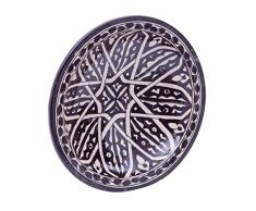 Biscottini Plato decorativo 32,5 x 32,5 x 9,5 cm | Plato de cerámica artesanal marroquà | Decoraciones de cocina | Platos decorativos pintados a mano