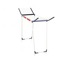 Leifheit Tendedero con alas Pegasus 180 Solid Maxx blau, tendedero de ropa plegable con altura XXL, tendedero exterior e interior para prendas largas