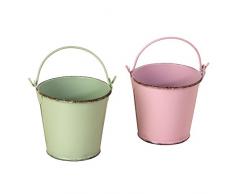 Mopec Cubitos con Bombones para decoración comunión, boda y eventos de Metal, Verde y Malva, 6x6x5 cm, 6 Unidades