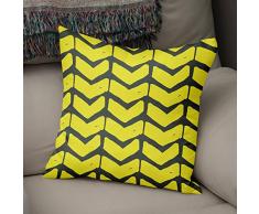 BonaMaison Fundas para CojÃ­nes, Amarillo neÃ³n y Humo Funda de Almohada Silla Oficina Cama Decorativa Moderna DecoraciÃ³n del Hogar HabitaciÃ³n, 43x43 Cm - DiseÃ±ado y Fabricado en TurquÃ­a