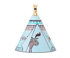 Pauleen 48030 Twinkle Tipi Moose, luminaria de sobremesa con Pilas, lámpara Infantil LED Azul, Alce, Tela/Madera, Blue