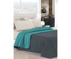 Elegant Colcha Azul Verano/Grises Individuales de 170 x 270 cm