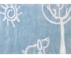 Aratextil Verano Alfombra Infantil, Algodón, Celeste, 120x160 cm