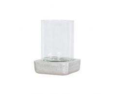 HOMEA 5bgd084at portavelas Carre Base Fibra Blanco 17 x 17 x 21 cm