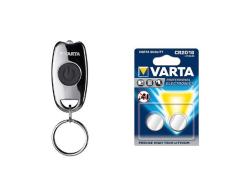 Varta LED Metal Key Chain Light - Linterna llavero de aleación de zinc, 16603 m + Pack de 2 Pilas de Botón (Litio, 3 V)