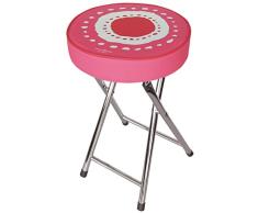 Laroom Taburete, Acero Inoxidable Legs y PlyMadera-PVC Cushion, Rosa