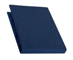 aqua-textil Pur Sábanas Ajustables Cama Boxspring Cama de Agua algodón Elastano 180x200-200x220 cm Azul Oscuro