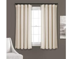 Lush Decor Rosalie Cortinas de Ventana de Estilo rÃºstico para salÃ³n, Comedor, Dormitorio (par), 160 x 137 cm Marfil, 63 x 54 Pulgadas