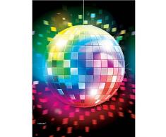 amscan Mantel plástico, de 137 x 260 cm, con Estampado de Bola de Discoteca.